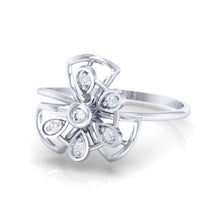 Load image into Gallery viewer, 18Kt white gold real diamond ring by diamtrendz