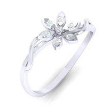 Load image into Gallery viewer, 18Kt white gold floral diamond ring by diamtrendz