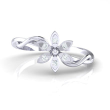Load image into Gallery viewer, 18Kt white gold floral diamond ring by diamtrendz