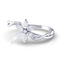 Load image into Gallery viewer, 18Kt white gold floral diamond ring by diamtrendz