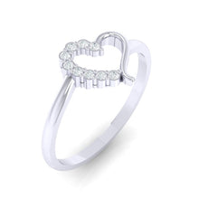 Load image into Gallery viewer, 18Kt white gold heart diamond ring by diamtrendz