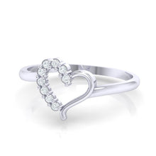 Load image into Gallery viewer, 18Kt white gold heart diamond ring by diamtrendz