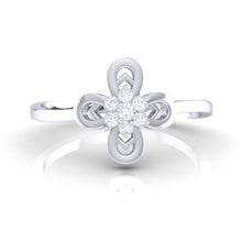 Load image into Gallery viewer, 18Kt white gold real diamond ring by diamtrendz