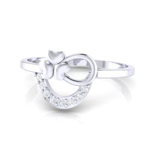 Load image into Gallery viewer, 18Kt white gold heart diamond ring by diamtrendz