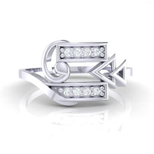 Load image into Gallery viewer, 18Kt white gold real diamond ring by diamtrendz