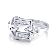 Load image into Gallery viewer, 18Kt white gold real diamond ring by diamtrendz