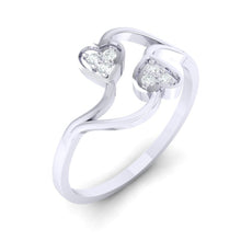 Load image into Gallery viewer, 18Kt white gold heart diamond ring by diamtrendz
