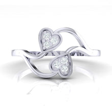 Load image into Gallery viewer, 18Kt white gold heart diamond ring by diamtrendz