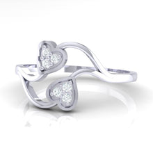 Load image into Gallery viewer, 18Kt white gold heart diamond ring by diamtrendz