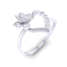 Load image into Gallery viewer, 18Kt white gold heart diamond ring by diamtrendz