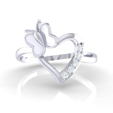 Load image into Gallery viewer, 18Kt white gold heart diamond ring by diamtrendz