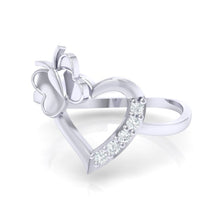 Load image into Gallery viewer, 18Kt white gold heart diamond ring by diamtrendz