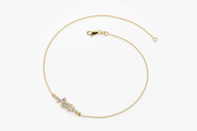 Load image into Gallery viewer, 14Kt Gold Cluster Natural Diamond Charm Bracelet