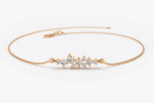 Load image into Gallery viewer, 14Kt Gold Cluster Natural Diamond Charm Bracelet