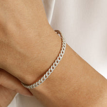 Load image into Gallery viewer, 14Kt White Gold 4.8mm Curb Natural Diamond Link Bracelet