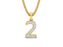 Load image into Gallery viewer, 18Kt gold number 2 real diamond pendant by diamtrendz
