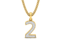 Load image into Gallery viewer, 18Kt gold number 2 real diamond pendant by diamtrendz