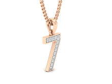 Load image into Gallery viewer, 18Kt rose gold number 7 real diamond pendant by diamtrendz
