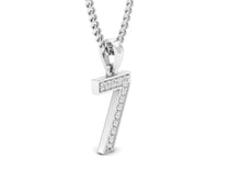 Load image into Gallery viewer, 18Kt white gold number 7 real diamond pendant by diamtrendz