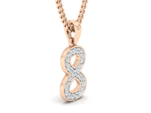 Load image into Gallery viewer, 18Kt rose gold number 8 real diamond pendant by diamtrendz
