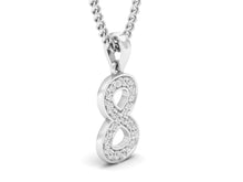 Load image into Gallery viewer, 18Kt white gold number 8 real diamond pendant by diamtrendz