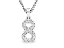 Load image into Gallery viewer, 18Kt white gold number 8 real diamond pendant by diamtrendz

