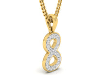 Load image into Gallery viewer, 18Kt gold number 8 real diamond pendant by diamtrendz