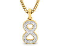 Load image into Gallery viewer, 18Kt gold number 8 real diamond pendant by diamtrendz
