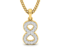 Load image into Gallery viewer, 18Kt gold number 8 real diamond pendant by diamtrendz