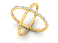 Load image into Gallery viewer, 18Kt gold cross diamond ring by diamtrendz