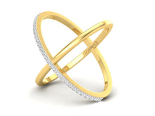 Load image into Gallery viewer, 18Kt gold cross diamond ring by diamtrendz