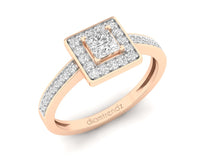 Load image into Gallery viewer, 18Kt rose gold square diamond ring by diamtrendz