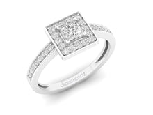 Load image into Gallery viewer, 18Kt white gold square diamond ring by diamtrendz