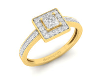 Load image into Gallery viewer, 18Kt gold square diamond ring by diamtrendz