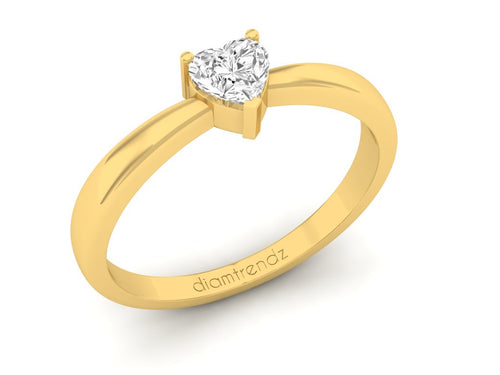 18Kt gold heart diamond ring by diamtrendz