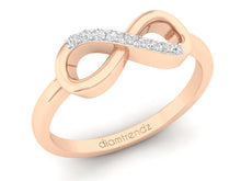 Load image into Gallery viewer, 18Kt rose gold infinity diamond ring by diamtrendz