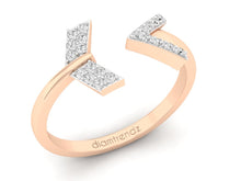 Load image into Gallery viewer, 18Kt rose gold arrow diamond ring by diamtrendz