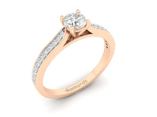 Load image into Gallery viewer, 18Kt rose gold solitaire diamond ring by diamtrendz