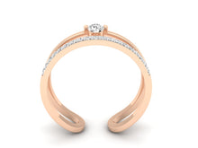 Load image into Gallery viewer, 18Kt rose gold double band diamond ring by diamtrendz