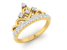 Load image into Gallery viewer, 18Kt gold crown diamond ring by diamtrendz