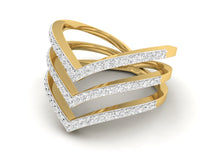 Load image into Gallery viewer, 18Kt gold real diamond ring by diamtrendz