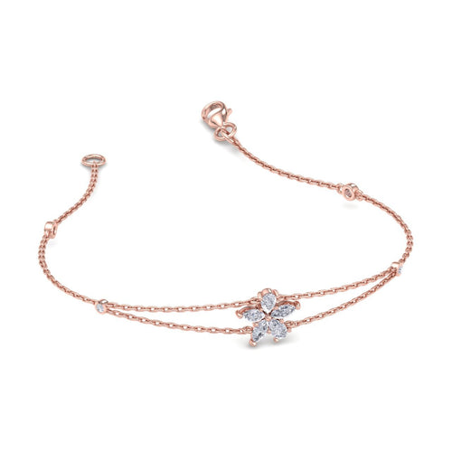 rose gold chain diamond bracelet