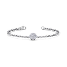 Load image into Gallery viewer, white gold chain diamond bracelet