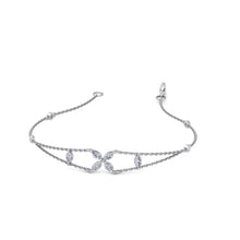 Load image into Gallery viewer, white gold chain diamond bracelet