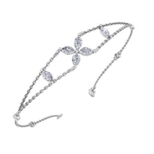 Load image into Gallery viewer, white gold chain diamond bracelet