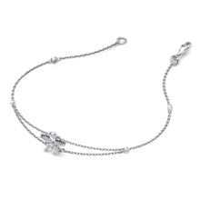 Load image into Gallery viewer, white gold chain diamond bracelet