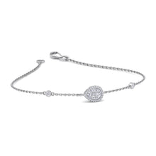 Load image into Gallery viewer, white gold chain diamond bracelet