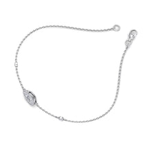 Load image into Gallery viewer, white gold chain diamond bracelet
