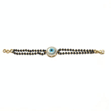 Load image into Gallery viewer, new born kid gold evil eye diamond bracelet - 2