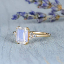 Load image into Gallery viewer, 14Kt Rose gold Moonstone diamond ring by diamtrendz
